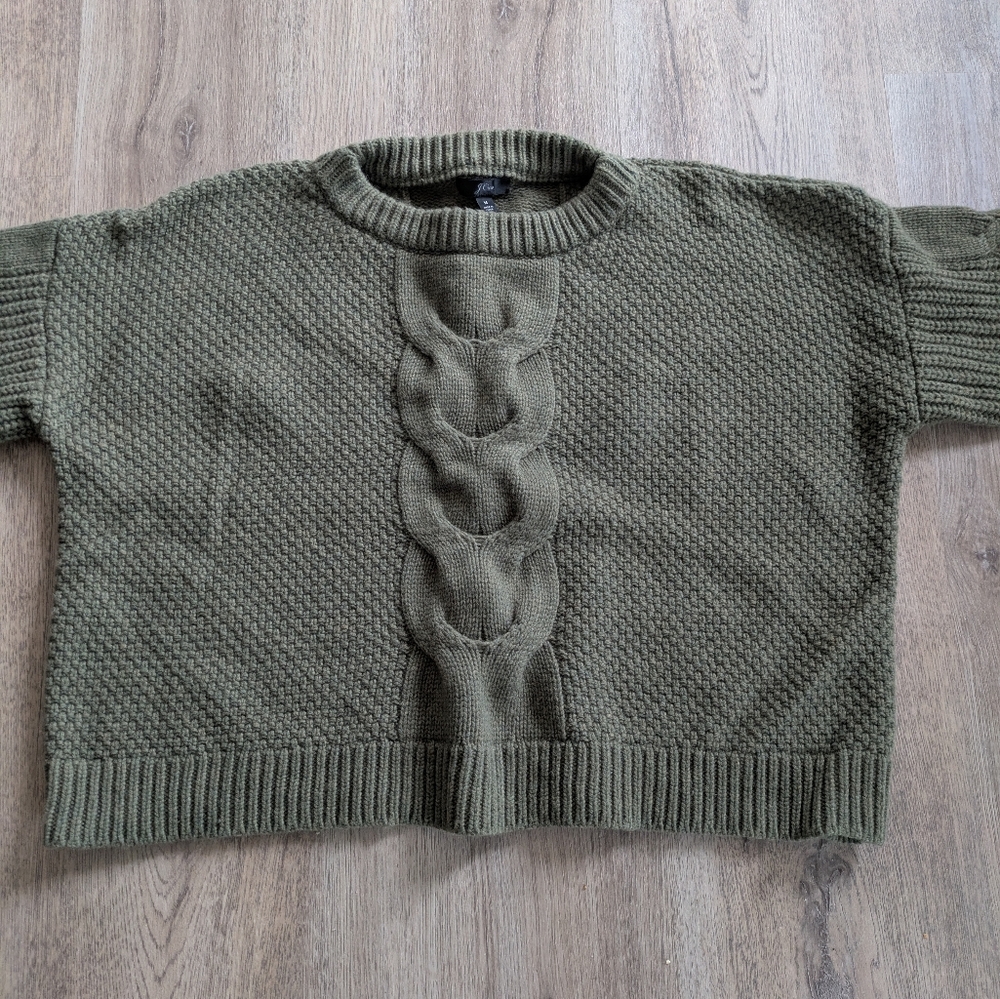 J. Crew Textured Knit Sweater in Olive